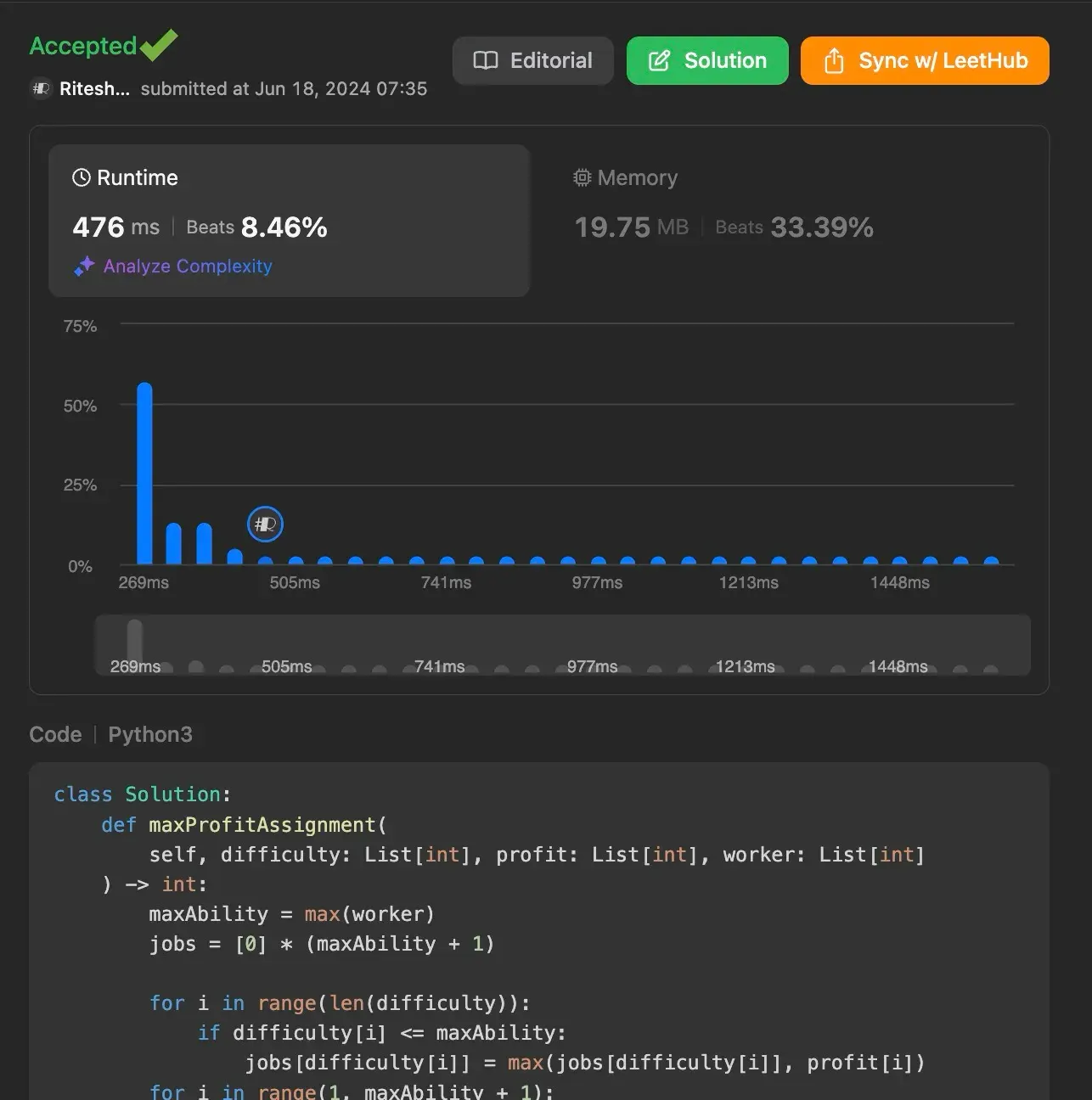 Pynamic Programming Result