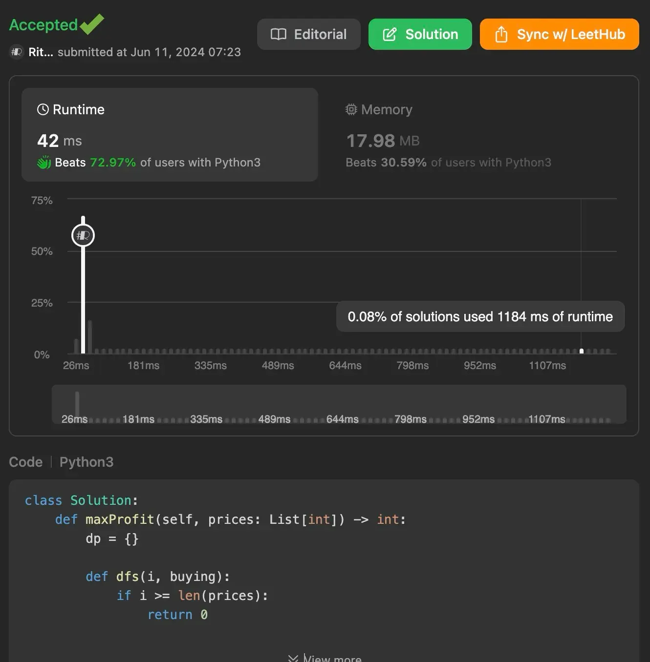 DP with Memoization Result