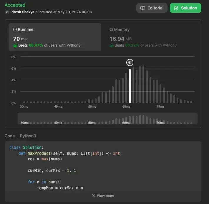 dynbamic programming result