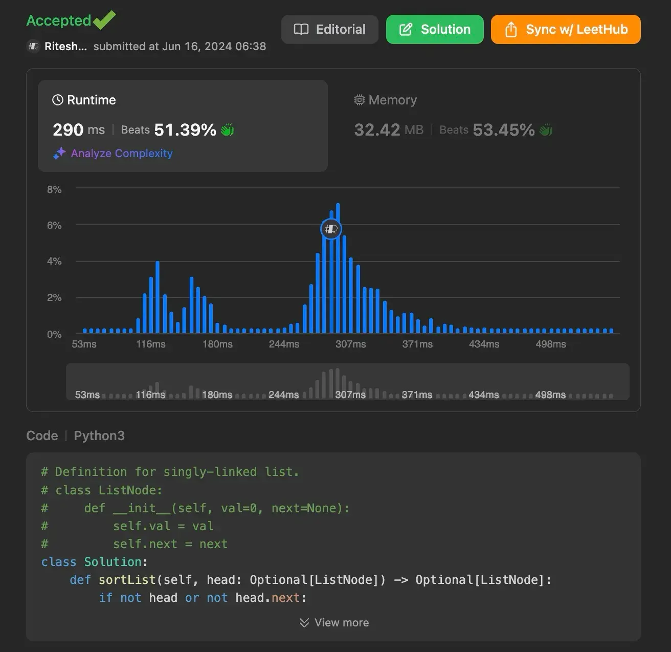 Merge Sort Result